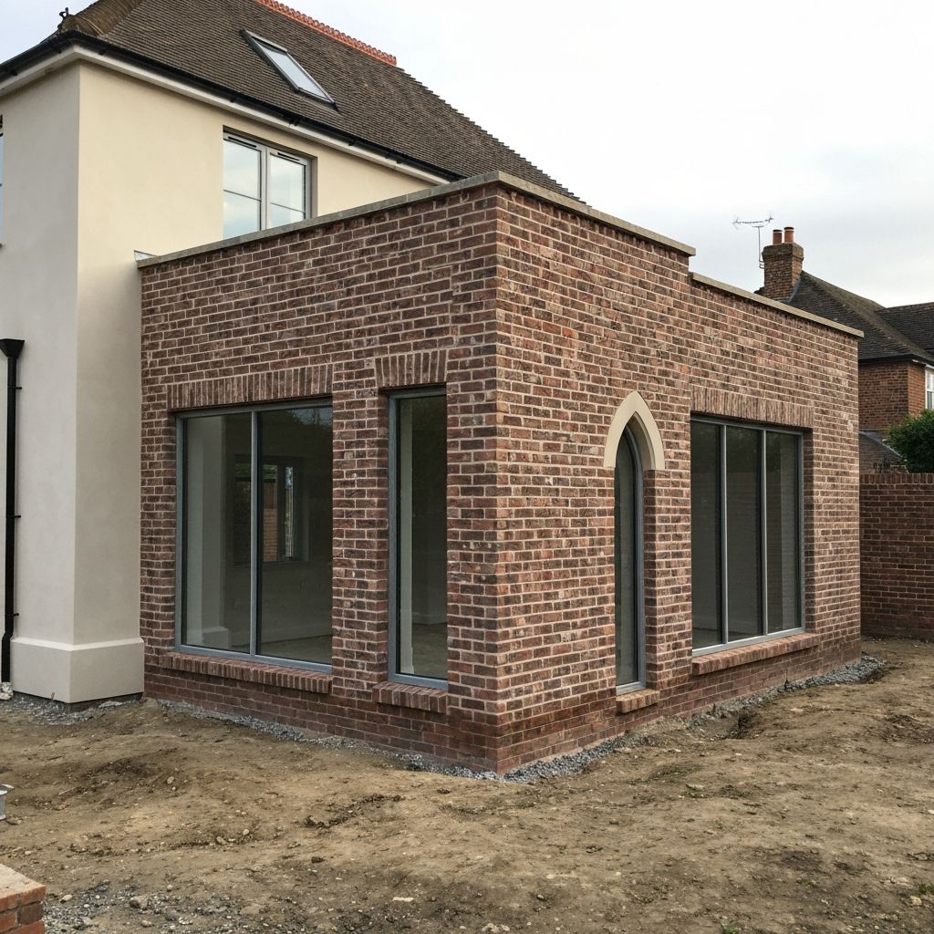 Brick extension construction